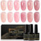 Shining She Smalto Semipermanente,6 Colori Naturale e Trasparente Rosa Nude Smalto Semipermanente Unghie,Soak Off UV LED Smalto Unghie Manicure Art Nail DIY a Casa,8ML