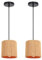 LIGKIN Lot de 2 Suspension Luminaire Rotin Vintage E27 Boho Lustre Abat-jour en Métal et Corde Lampe de Plafond Rétro pour Salle Chambre Salle à Manger Cuisine, Ø15cm