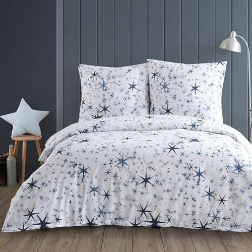 Buymax Bettwäsche 155x220 cm – Bettwäsche Set 2-teilig 155 x 220 cm, Renforcé 100% Baumwolle, Bettbezug mit 1 Kissenbezug 80x80 cm, Oeko-TEX, Reißverschluss, weich und atmungsaktiv
