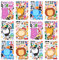 JOYIN 24 PCS 15,2cmx 22,8cm Aufkleber Kinder Sticker Set Make-a-face Sticker DIY Sticker Kinder DIY Gesichtsaufkleber mit Löwe, Affen und Fantasietieren für Party Favor Supplies Craft