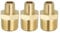 PATIKIL Solid Brass Hex Nipple Pipe Fitting Thread Adapter, 3 Pack 3/8 NPT x 1/8 NPT Male Water Line Connectors Couplings