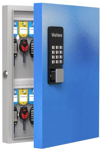 DiDiHere 32 Key Lock Box Wall Mount, Smart Key Organier Cabinet with Code | Security Lockbox use Bluetooth, Custom & One Time Password, WiFi(Need W100 Bridge) Unlock for Apartment, Office, Fleet, Hotel