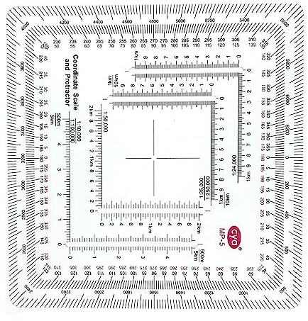 Hyclam MGRS Scala di coordinate lettura e navigazione terrestre mappa topografica scala goniometri righello nero