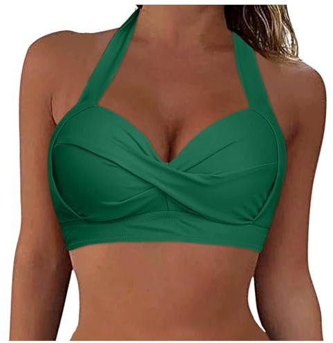 Bikini Oberteil Damen Bikini BH Große Brüste Push up Bikini Top Abnehmbares Brustpolster Bademoden Bikinioberteil Padded Swimsuit Bra Sport Trocknend Swim Bikinioberteil Rückenfrei Swimsuit Oberteil