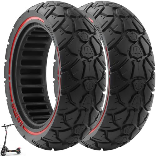 VOLOHAS 10x2,7-2,75 Vollreifen 10 Zoll Solide Reifen 70/65-6,5 Ersatzreifen für Hitway H5/HB24/Hiboy/Smartgyro Speedway/Rockway/Crossover Speedway 5/Dualtron 3/KuKirin G3/KuKirin G2 Master (Rot 2 PCS)