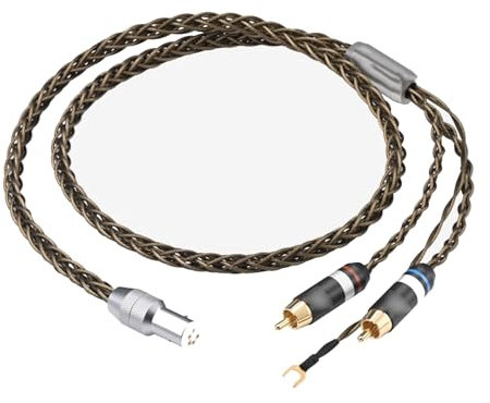 DREEK Cavo HIFI OCC placcato argento 5 pin e giradischi Phono Cavo analogico con cavo di terra(3 Meters)