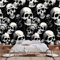 Lcythiazole Customizable Size Peel and Stick Skull Wallpaper Black and White 3D Wallpaper for Living Room Bedroom Restaurant
