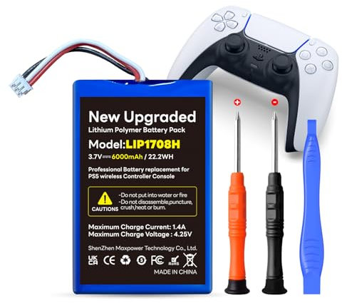 PS5 Controller battery, 6000mAh battery PS5 Battery Li-Ion Battery Replacement for PS5 Playstation 5 DualSense Wireless Controller
