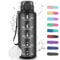 Gourde 1,5l, Gourde Sport, Gourde Anti-Fuite, Gourde Plastique, Gourde Motivation avec Slogan de Motivation, Gourde Graduée pour 1 Journee, Facile à Nettoyer, Bouteille d'eau pour Running, Extérieur