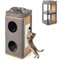 SOARS Casa para Gatos de 3 Niveles, Barril para Gatos con Tabla Rascadora, 2 Cuevas para Gatos y Cama para Gatos, Casa para Gatos con Funda y Cojín Extraíbles, Torre para Gatos