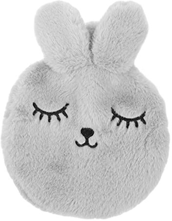 FRCOLOR Plush Rabbit Hot Water Bag Ice Bag Water Bottles Mini Hot Bag Dinosaur Face Duck Hot Water Bag Bunny Warmer Bladder Heated Cute Hotwaterbottle Wet Cool Spandex Light Grey
