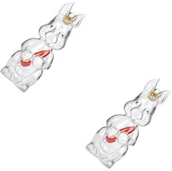 MAGICLULU 2St Häschen-Weinflasche glasflasche Hasen Flasche longieren kalanchoe Weinschrank handhaben wasserflasche schnapsgläser Weinflasche in Hasenform Küche Weinflasche Transparent