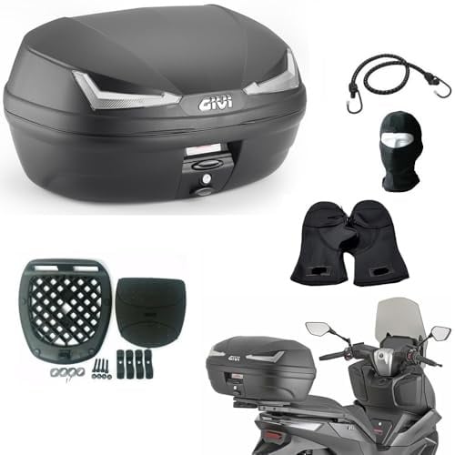 KOMPATIBEL MIT Kawasaki ZRX 1100 MONOLOCK-TOPCASE 45-Liter-Koffer FÜR Motorrad-Roller Kofferraum MIT GERÄUCHERTEN Reflektoren INKLUSIVE Platte UND KIT
