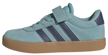 adidas Unisex Kinder VL Court 3.0 Hook and Loop Shoes Kids, Mint ton/preloved Ink/Silver met., 28 1/2 EU