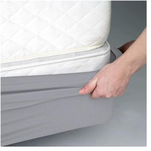 Boxspring-Abdeckung um Bettkasten, Matratzenschutz, 4 Seiten, elastisches Bettkasten-Set für Doppelbett, Doppelbett, Queen-Size-Bett, Kingsize-Bett (Silbergrau, Doppelbett, 135 x 200 cm)