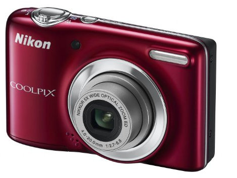 Nikon Coolpix L25 Digital Camera - Red (10.1MP, 5x Optical Zoom) 3 inch LCD (Renewed)