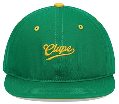 CLAPE Basecap Herren Damen Snapback Cap Flache Krempe Baseball Cap Baumwolle Sonnen Schutz Kappe Verstellbar GreenYellow BSAP2546