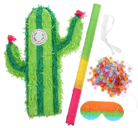 MUCKLILY Cactus Pinata Set für Kindergeburtstag Wiederverwendbare Party Dekoration mit Robustem Design Fördert Interaktion und für Verschiedene Feiern und Events Zufällige Farbe