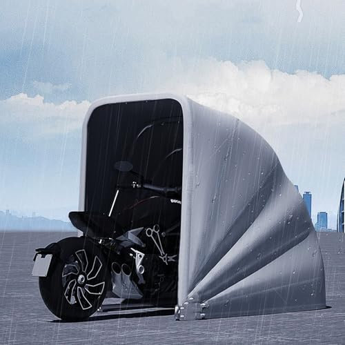 Asiwnshw Cochera retráctil hidráulica para Motocicletas, cochera Plegable de Metal para Exteriores, cochera Resistente para Motocicletas y Bicicletas.(8.5x4.3x5.3FT)