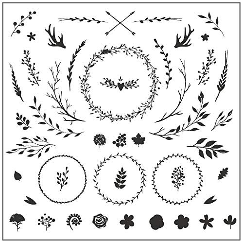 TSMORY Silikonstempel Blatt Blume für Geburtstag Weihnachten Einladungskarten Scrapbooking Papier Kunst Fotoalbum