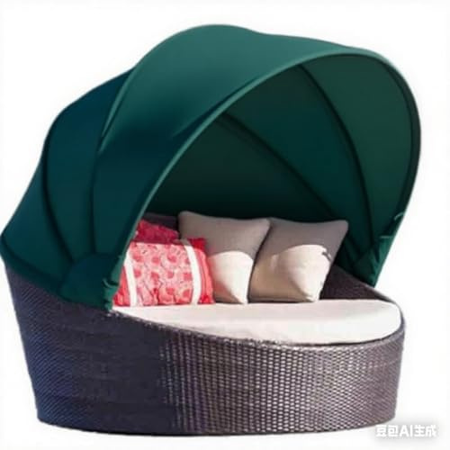 Rundes Ersatzdach Für Sonneninsel, Rundes Dach Ersatz Für Sonneninsel Für 214 Cm Große Outdoor-Tagesbetten, Ersatz Für Tagesbetten, Passend Für Korb-Sonnenliegen-Grass Green