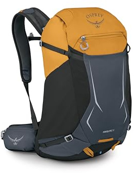Osprey Hikelite Unisex Hiking Bag, 32L, Tungsten-Yellow