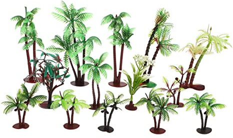 DOITOOL 14 pièces Modèle Miniature de Palmier pour Décor de Paysage Accessoires de Maquette et Jardin Plantes Artificielles Réalistes