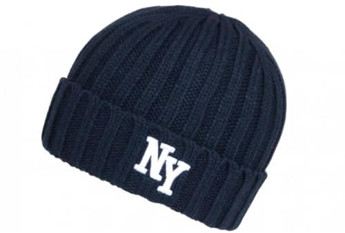 Nyls Création Mütze NY, Blau und Weiß, aus Wolle, trendig, Fleecefutter, Greenport, Einheitsgröße – Blau