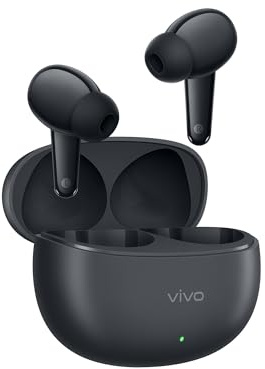 vivo Buds Pro Kabellose Ohrhörer, Adaptive KI-Geräuschunterdrückung mit 55 dB, 55 Stunden Akkulaufzeit, Räumlicher Klang, Duale Verbindung mit BT 6.1, Wasserdicht nach IP54, 4,3 g, Schwarz
