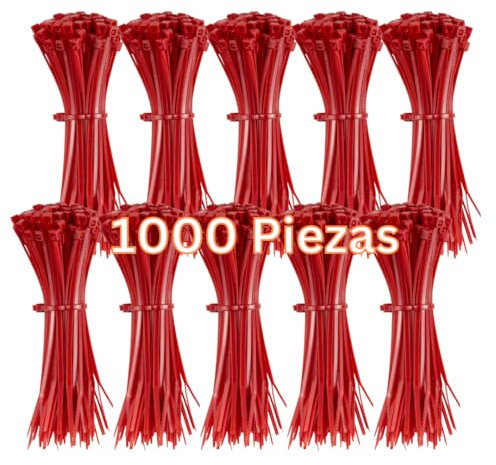 Gocableties Kabelbinder 1000 Stück Rot, 100 mm x 2,5 mm mit 8,1 kg Zugfestigkeit, kleine Größe, dünn, UV Beständig Set