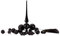 100 teiliges Set Weihnachtskugel Lamettini Lametta Anhänger Christbaumspitze (Schwarz)