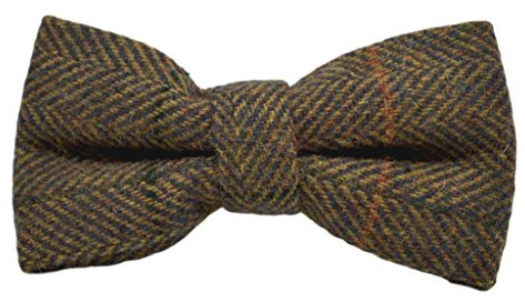 Noeud papillon Dijon en tweed à carreaux Marron