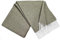 STTS International Kaschmir Decke Wolldecke Wohndecke 100% Merinowolle - Kaschmir - Mix 140 x 200 cm sehr weiches Plaid Kuscheldecke Faro Olive-Weiß (Duo)