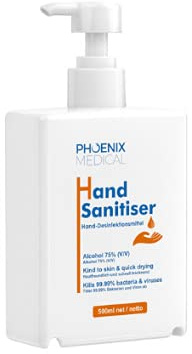 75% Alcohol Hand Sanitiser Gel | 500ml | Pump Dispenser | Kills 99.99% Bacteria | 75% Virgin Ethanol Alcohol | Non-Sticky | No After-Odour