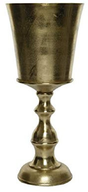 Vase Pokal Gold rauhes Finish Aluminium Gold Ø 24 x 55 cm