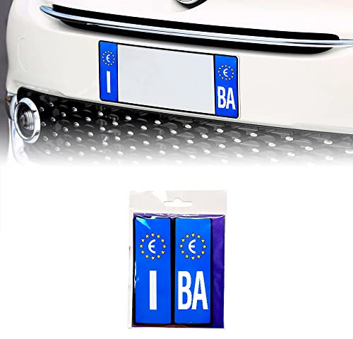 4R Quattroerre.it Adesivi Targa Auto Italia Europa Provincia Bari con Placchetta Rigida