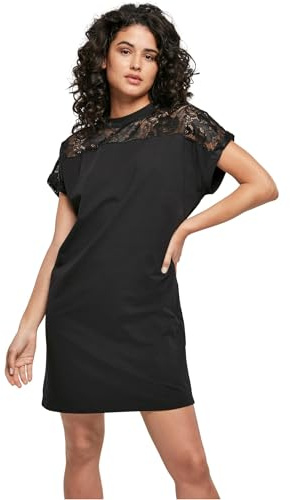 Urban Classics Ladies Lace Tee Dress Black M