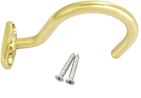 heyous Snooker Pool Billiard Table Cue Brass Hook with Mounting Screws for Pool Table Accessories