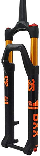 QHY 26″/27,5/29 Luft Mountainbike MTB Gabel 140mm Federweg Rückprallanpassung Kegelrohr Fahrrad Federgabel Durch Die Welle 15 * 100mm (Color : Black Gold, Size : 29inch)