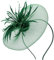 Amosfun Fascinator Hat Elegant Feather Net Mesh Party Hats Headwear Elegant Cocktail Wedding Headbands for Women Girls Black, Dark Green,