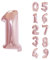 Trimming Shop 16-Inch Small Rose Gold Number 1 Foil Balloon - Reusable Air Fillable Digit 0-9 Foil Balloons for Birthday, Wedding, Anniversary, Celebration, Party Decorations Supplies