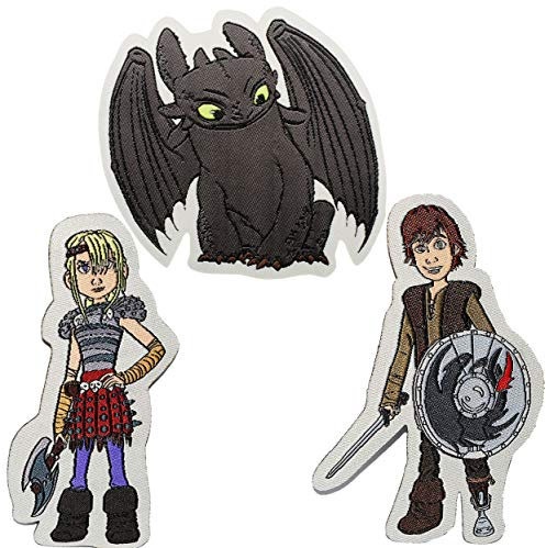 alles-meine.de GmbH Aufnäher/Bügelbild - Dragons - Astrid Hofferson - 4,8 cm * 8,8 cm - Applikation - Drachenzähmen leicht gemacht - Flicken gewebt - Hicks - Jungen/Drach..