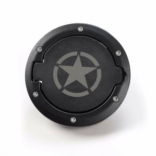 aus Tankdeckel für Jeep Wrangler JK & Unlimited 2/4-Türer - Schwarz, Metall + ABS, Drehverschluss