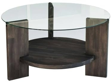 Dmora - Wohnzimmertisch Alnitak, Niedriger Wohnzimmertisch, Kaffeeregal, Couchtisch für Sofa, 75x75h40 cm, Anthrazit