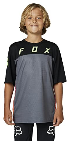 Fox Racing Boys Youth Defend SS Jersey, Race-Black, S