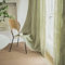 SASIGAYA Durchbrochene Bestickte Vorhänge Boho Gardinenschals mit Ösen Baumwolle Leinen Wohnzimmer Lichtdurchlässige Vorhänge für Schlafzimmer Wohnzimmer Kinderzimmer 2 Stück Grün(140×180cm