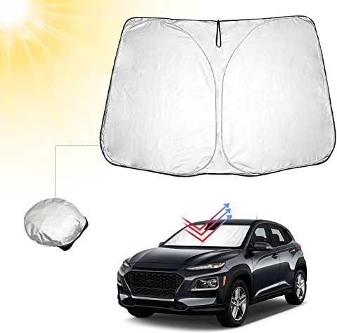 BIBIBO H*yundai Kona - Cubierta para Parabrisas Delantero de Coche Compatible con H*yundai Kona 2018-2022, protección Solar para Parabrisas Delantero Plegable, protección contra Rayos UV