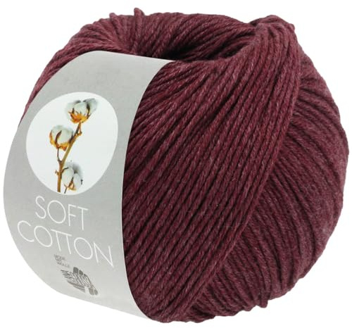 LANA GROSSA Soft Cotton | Weiches Baumwollgarn mit modernem Mikrofaseranteil | Handstrickgarn aus 70% Baumwolle & 30% Polyacryl | 50g Wolle zum Stricken & Häkeln | 140m Garn FB44