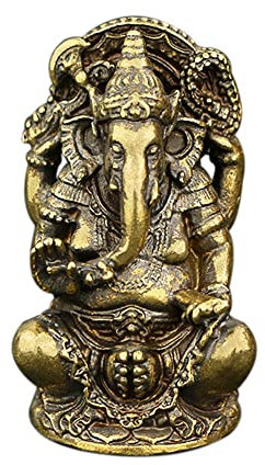 OPLLER Lord Ganesha Buddhistische Statue Gott Skulpturen Ganesha Figuren Messing Hausgarten Buddha Dekoration Modell Geschenk