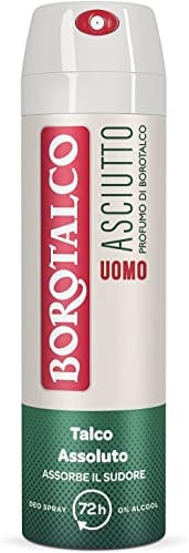 12x Borotalco, Dry Spray Deodorant für Männer, alkoholfrei mit absolutem Talkum, absorbiert Schweiß, Bernsteinduft, 72h 150 ml + Italian Gourmet Polpa 400g